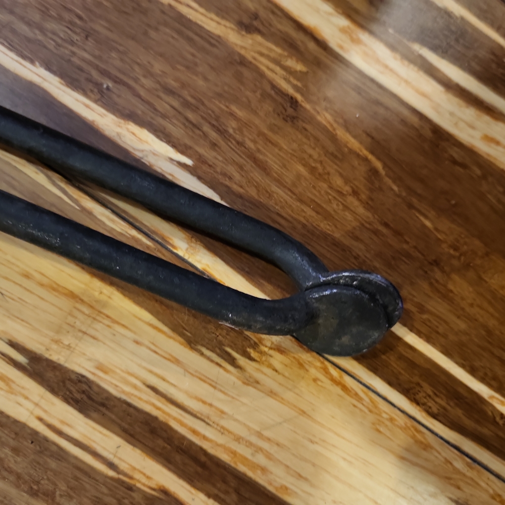 Hand Forged iron and Bronze Swan Antique Fire Tongs 26" - Picture 8 of 10